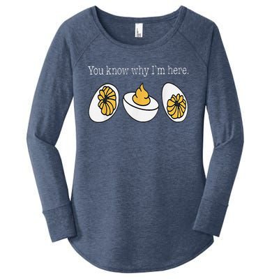 Thanksgiving Dinner You Know Why Im Here Deviled Egg Women's Perfect Tri Tunic Long Sleeve Shirt