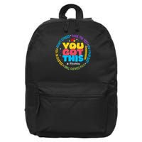 Test Day You Got This Rock The Test Day 16 in Basic Backpack
