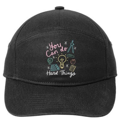 Testing Day You Can Do Hard Things Teacher State Testing 7-Panel Snapback Hat
