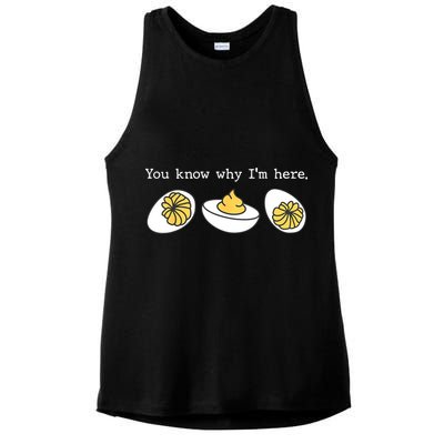 Thanksgiving Dinner You Know Why IM Here Deviled Egg Ladies PosiCharge Tri-Blend Wicking Tank