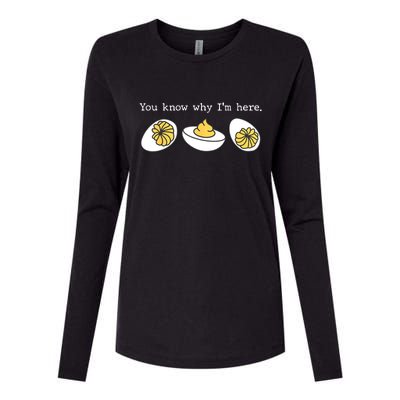 Thanksgiving Dinner You Know Why IM Here Deviled Egg Womens Cotton Relaxed Long Sleeve T-Shirt