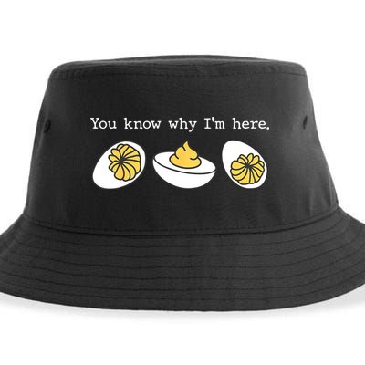 Thanksgiving Dinner You Know Why IM Here Deviled Egg Sustainable Bucket Hat