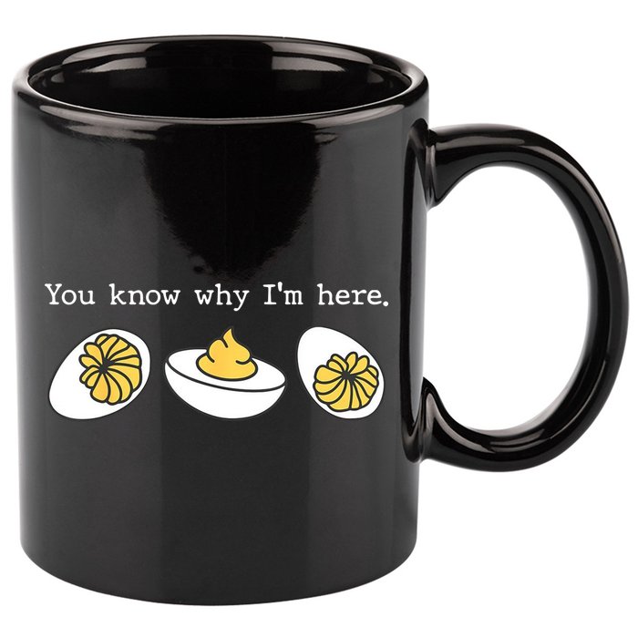 Thanksgiving Dinner You Know Why IM Here Deviled Egg 11oz C Handle Ceramic Mug