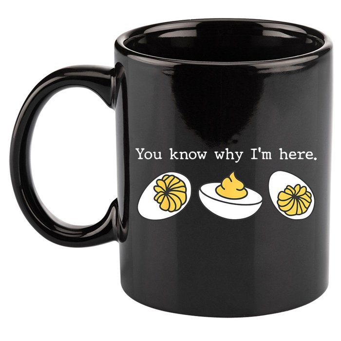 Thanksgiving Dinner You Know Why IM Here Deviled Egg 11oz C Handle Ceramic Mug
