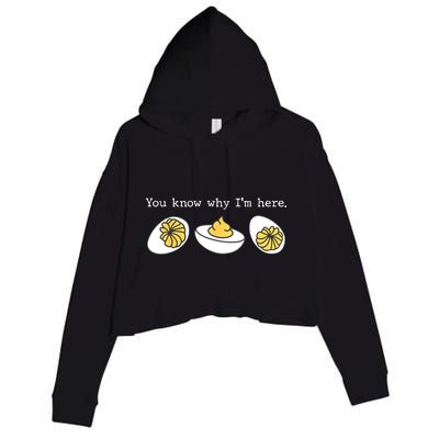 Thanksgiving Dinner You Know Why IM Here Deviled Egg Crop Fleece Hoodie