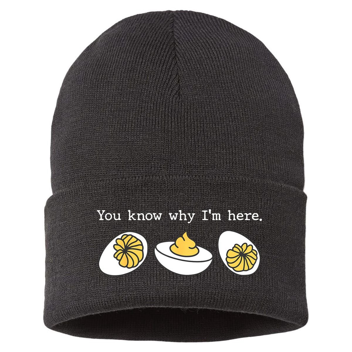 Thanksgiving Dinner You Know Why IM Here Deviled Egg Sustainable Knit Beanie