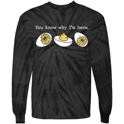 Thanksgiving Dinner You Know Why IM Here Deviled Egg Tie-Dye Long Sleeve Shirt