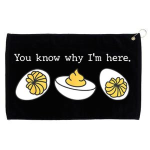 Thanksgiving Dinner You Know Why IM Here Deviled Egg Grommeted Golf Towel