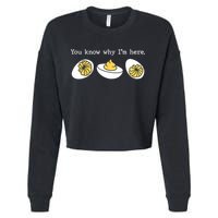 Thanksgiving Dinner You Know Why IM Here Deviled Egg Cropped Pullover Crew