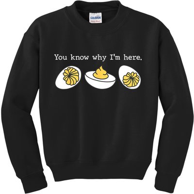 Thanksgiving Dinner You Know Why IM Here Deviled Egg Kids Sweatshirt