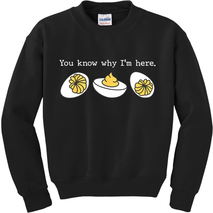 Thanksgiving Dinner You Know Why IM Here Deviled Egg Kids Sweatshirt
