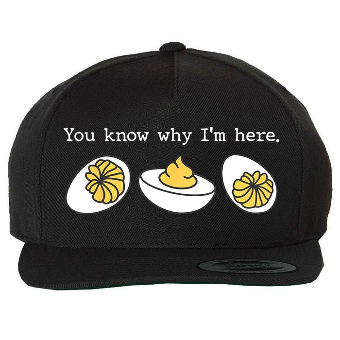 Thanksgiving Dinner You Know Why IM Here Deviled Egg Wool Snapback Cap