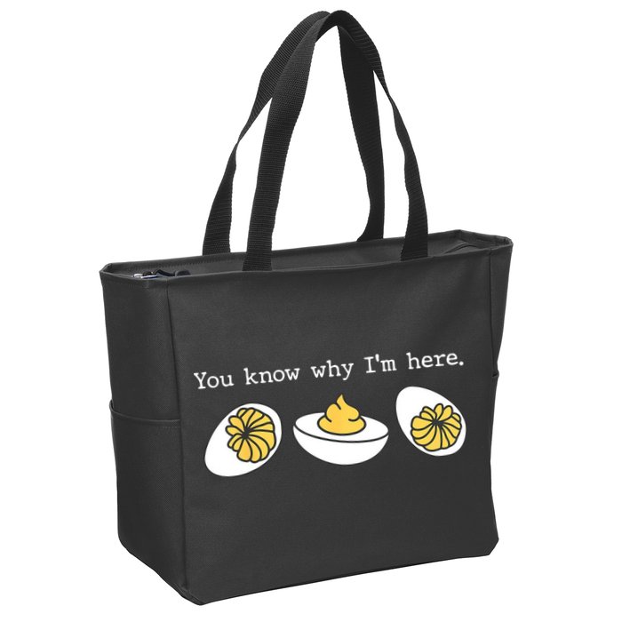 Thanksgiving Dinner You Know Why IM Here Deviled Egg Zip Tote Bag