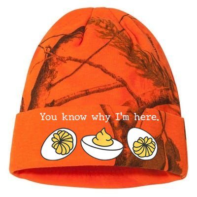 Thanksgiving Dinner You Know Why IM Here Deviled Egg Kati Licensed 12" Camo Beanie