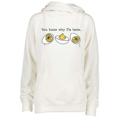 Thanksgiving Dinner You Know Why IM Here Deviled Egg Womens Funnel Neck Pullover Hood