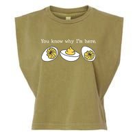 Thanksgiving Dinner You Know Why IM Here Deviled Egg Garment-Dyed Women's Muscle Tee