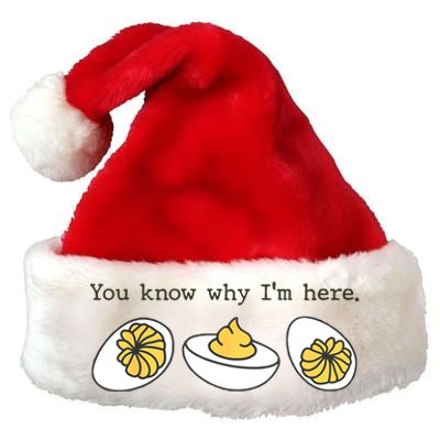 Thanksgiving Dinner You Know Why IM Here Deviled Egg Premium Christmas Santa Hat