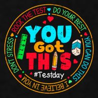 Test Day You Got This Rock The Test Testing Day Ladies PosiCharge Tri-Blend Wicking Tank