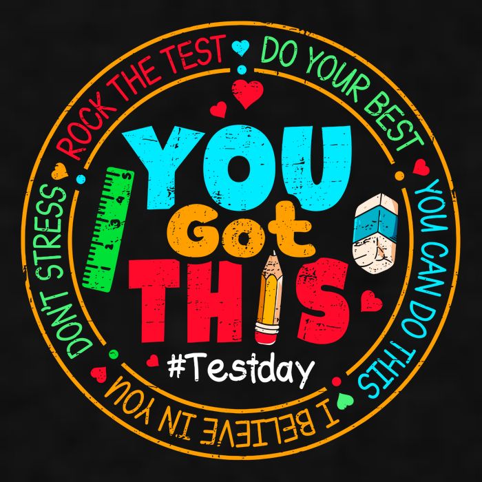 Test Day You Got This Rock The Test Testing Day Ladies PosiCharge Tri-Blend Wicking Tank