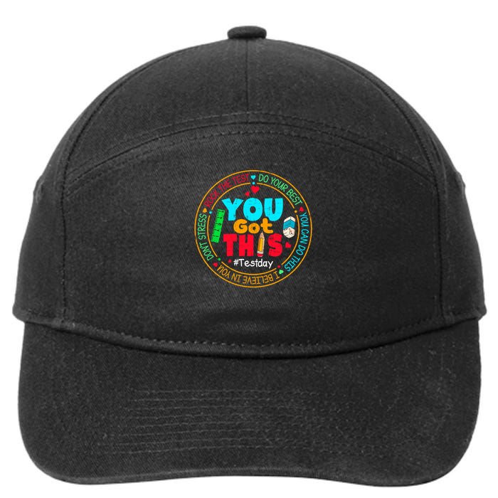 Test Day You Got This Rock The Test Testing Day 7-Panel Snapback Hat