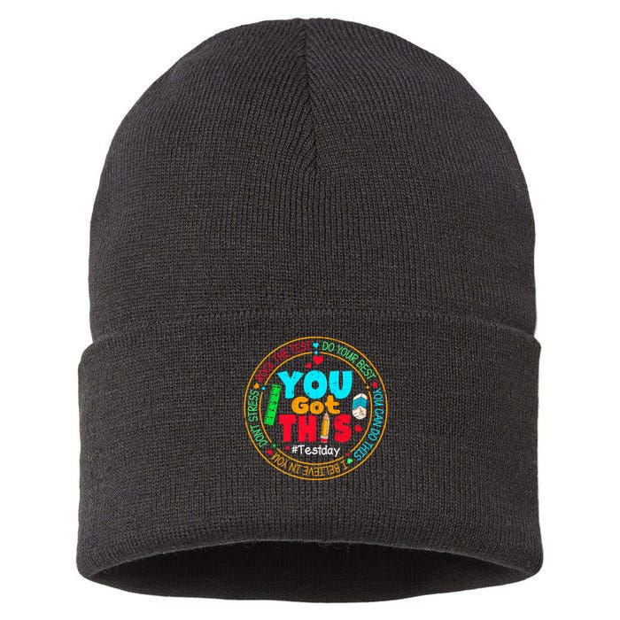 Test Day You Got This Rock The Test Testing Day Sustainable Knit Beanie