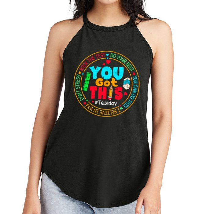 Test Day You Got This Rock The Test Testing Day Women's Perfect Tri Rocker Tank