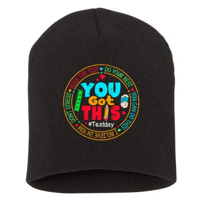 Test Day You Got This Rock The Test Testing Day Short Acrylic Beanie
