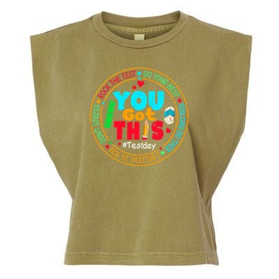 Test Day You Got This Rock The Test Testing Day Garment-Dyed Women's Muscle Tee