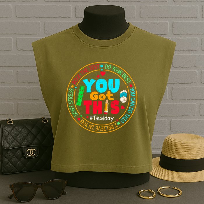 Test Day You Got This Rock The Test Testing Day Garment-Dyed Women's Muscle Tee