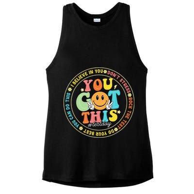 Test Day You Got This Rock The Test Teacher Testing Day Ladies PosiCharge Tri-Blend Wicking Tank