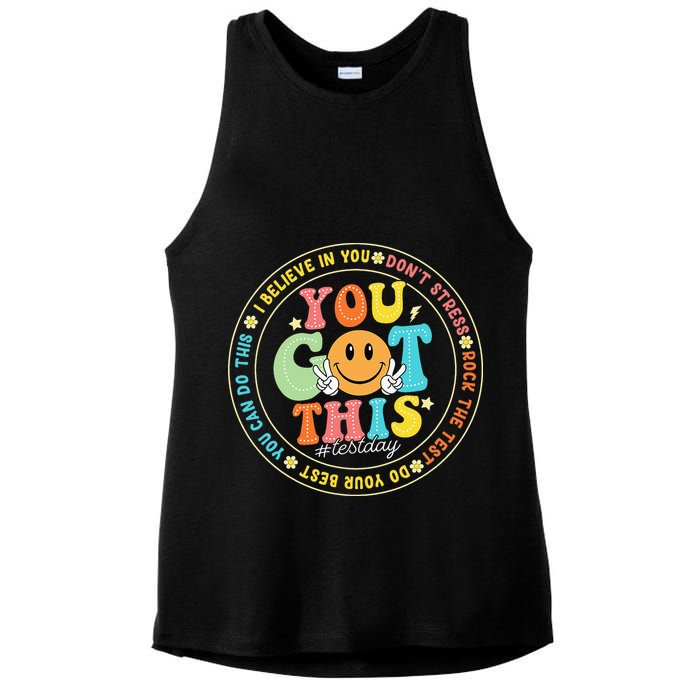 Test Day You Got This Rock The Test Teacher Testing Day Ladies PosiCharge Tri-Blend Wicking Tank