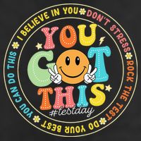 Test Day You Got This Rock The Test Teacher Testing Day 7 Panel Mesh Trucker Snapback Hat