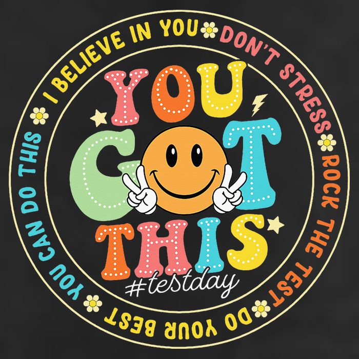 Test Day You Got This Rock The Test Teacher Testing Day 7 Panel Mesh Trucker Snapback Hat