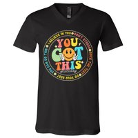 Test Day You Got This Rock The Test Teacher Testing Day V-Neck T-Shirt