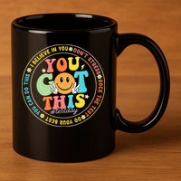 Test Day You Got This Rock The Test Teacher Testing Day 11oz C Handle Ceramic Mug