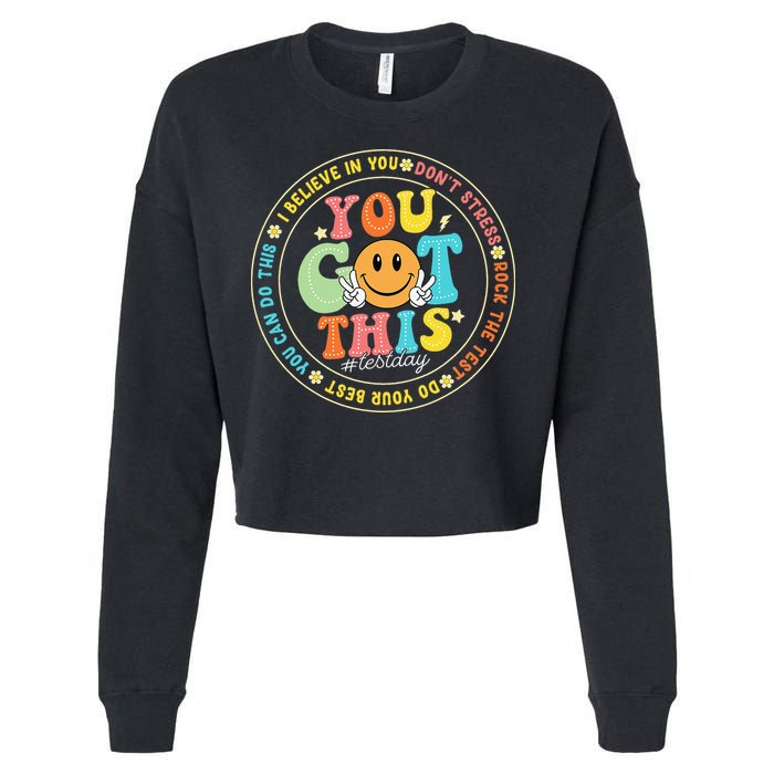 Test Day You Got This Rock The Test Teacher Testing Day Cropped Pullover Crew