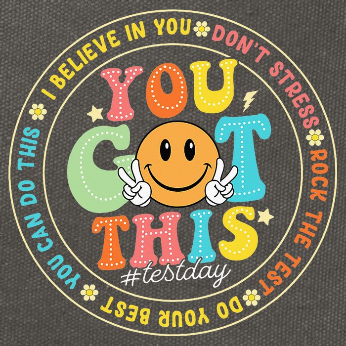 Test Day You Got This Rock The Test Teacher Testing Day Cotton Canvas Backpack