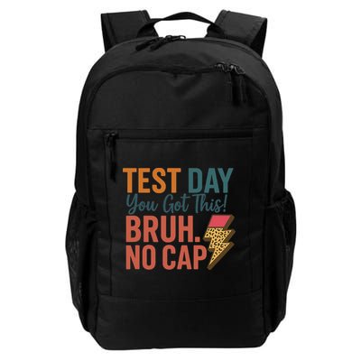 Test Day You Got This Bruh No Cap Lightning Bolt Graphic Daily Commute Backpack