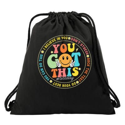 Test Day You Got This Rock The Test Teacher Testing Day Funny Drawstring Bag
