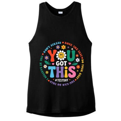 Test Day You Got This Rock The Test Teacher Testing Day Ladies PosiCharge Tri-Blend Wicking Tank