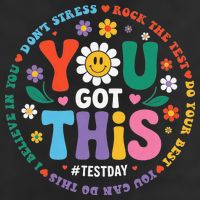 Test Day You Got This Rock The Test Teacher Testing Day 7 Panel Mesh Trucker Snapback Hat