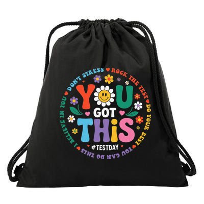 Test Day You Got This Rock The Test Teacher Testing Day Drawstring Bag