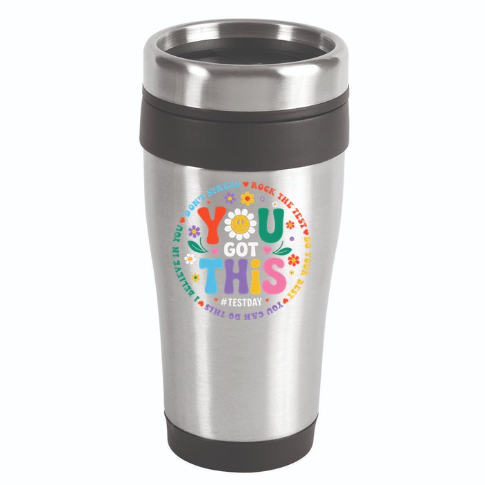 Test Day You Got This Rock The Test Teacher Testing Day 16oz Travel Tumbler