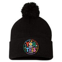 Test Day You Got This Rock The Test Teacher Testing Day Pom Pom 12in Knit Beanie