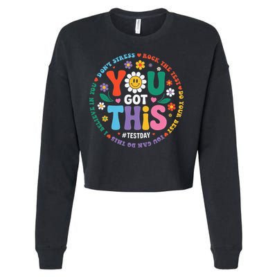 Test Day You Got This Rock The Test Teacher Testing Day Cropped Pullover Crew