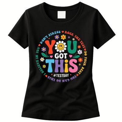 Test Day You Got This Rock The Test Teacher Testing Day Womens T-Shirt