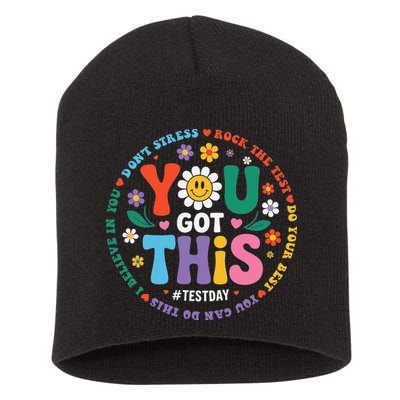 Test Day You Got This Rock The Test Teacher Testing Day Short Acrylic Beanie