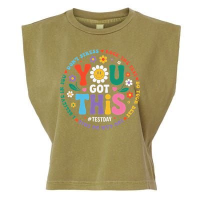 Test Day You Got This Rock The Test Teacher Testing Day Garment-Dyed Women's Muscle Tee