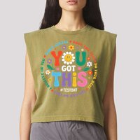 Test Day You Got This Rock The Test Teacher Testing Day Garment-Dyed Women's Muscle Tee