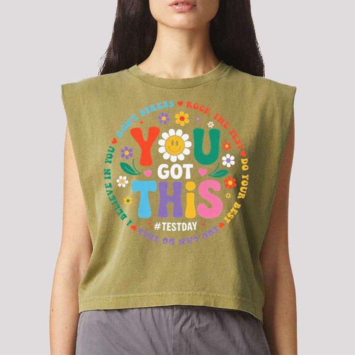 Test Day You Got This Rock The Test Teacher Testing Day Garment-Dyed Women's Muscle Tee